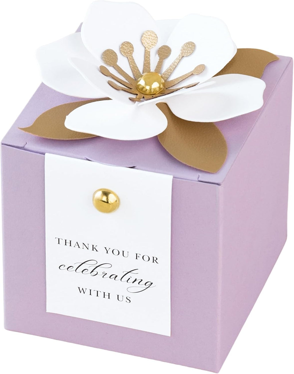 FEIYI 20 PCS Favor Boxes, Lilac Candy Boxes 2.55x2.55x2.55