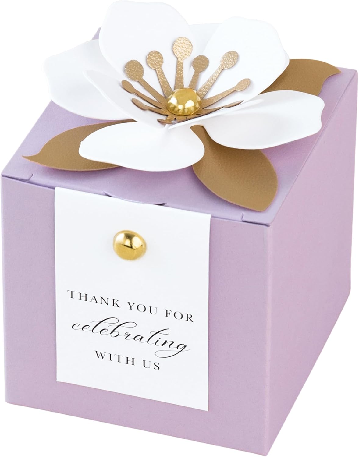 FEIYI 20 PCS Favor Boxes, Lilac Candy Boxes 2.55x2.55x2.55