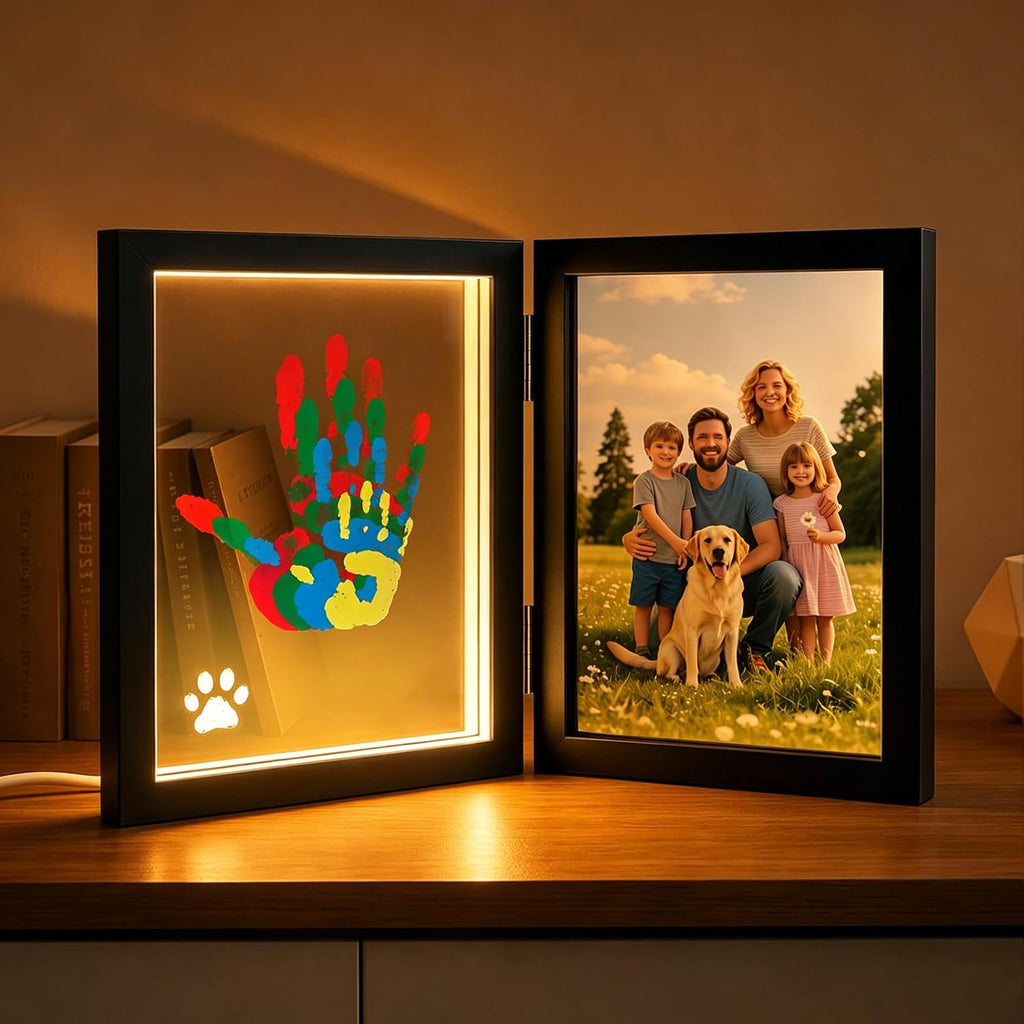 Sortnic Family Handprint Kit with Light for 4, DIY Baby First Halloween