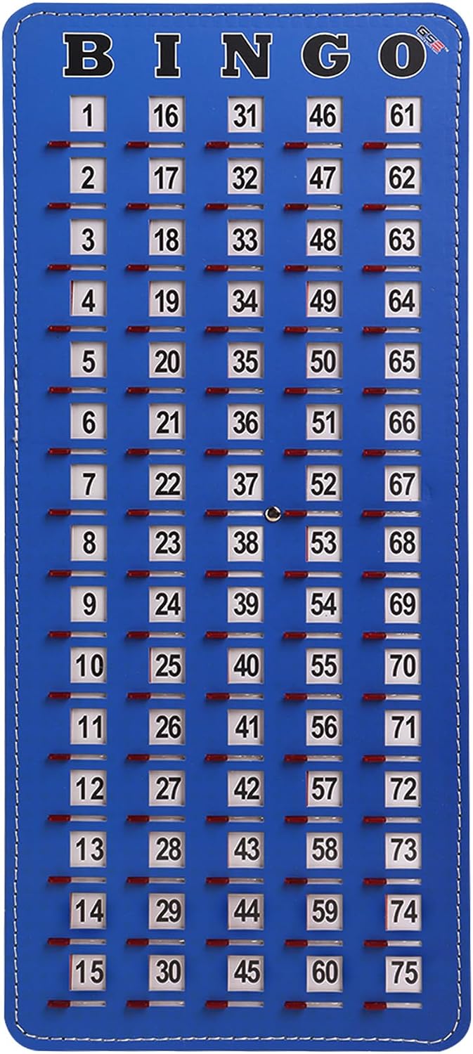 GSE Finger-Tip Bingo Master Board with Sliding Windows, Blue