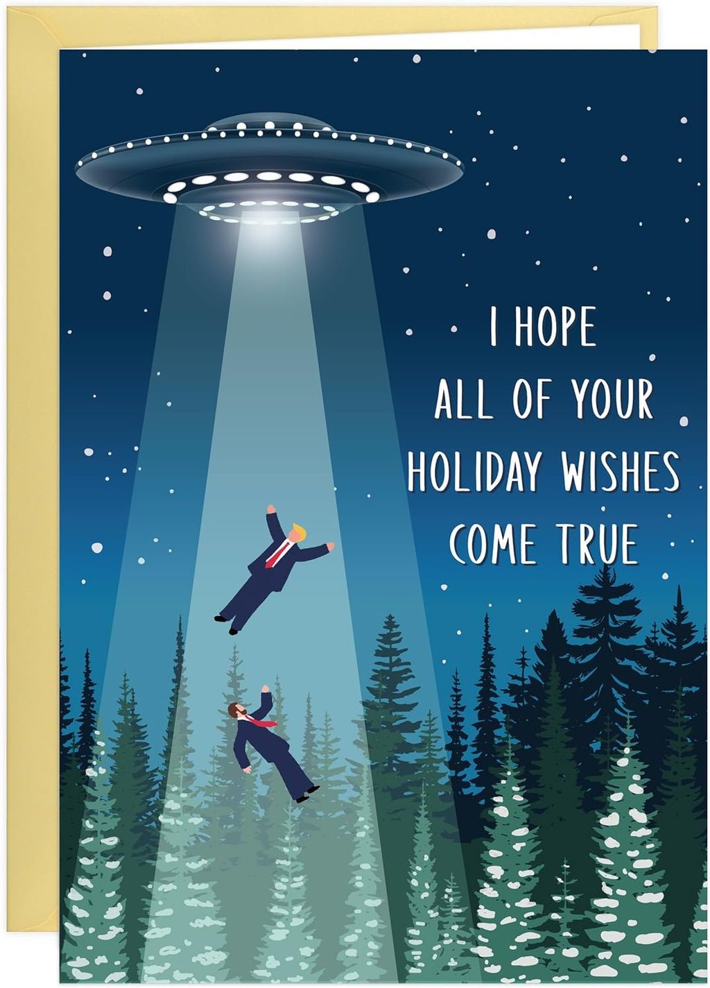 D4DREAM Funny Christmas Card, Alien Abduction Holiday Card for Him Her
