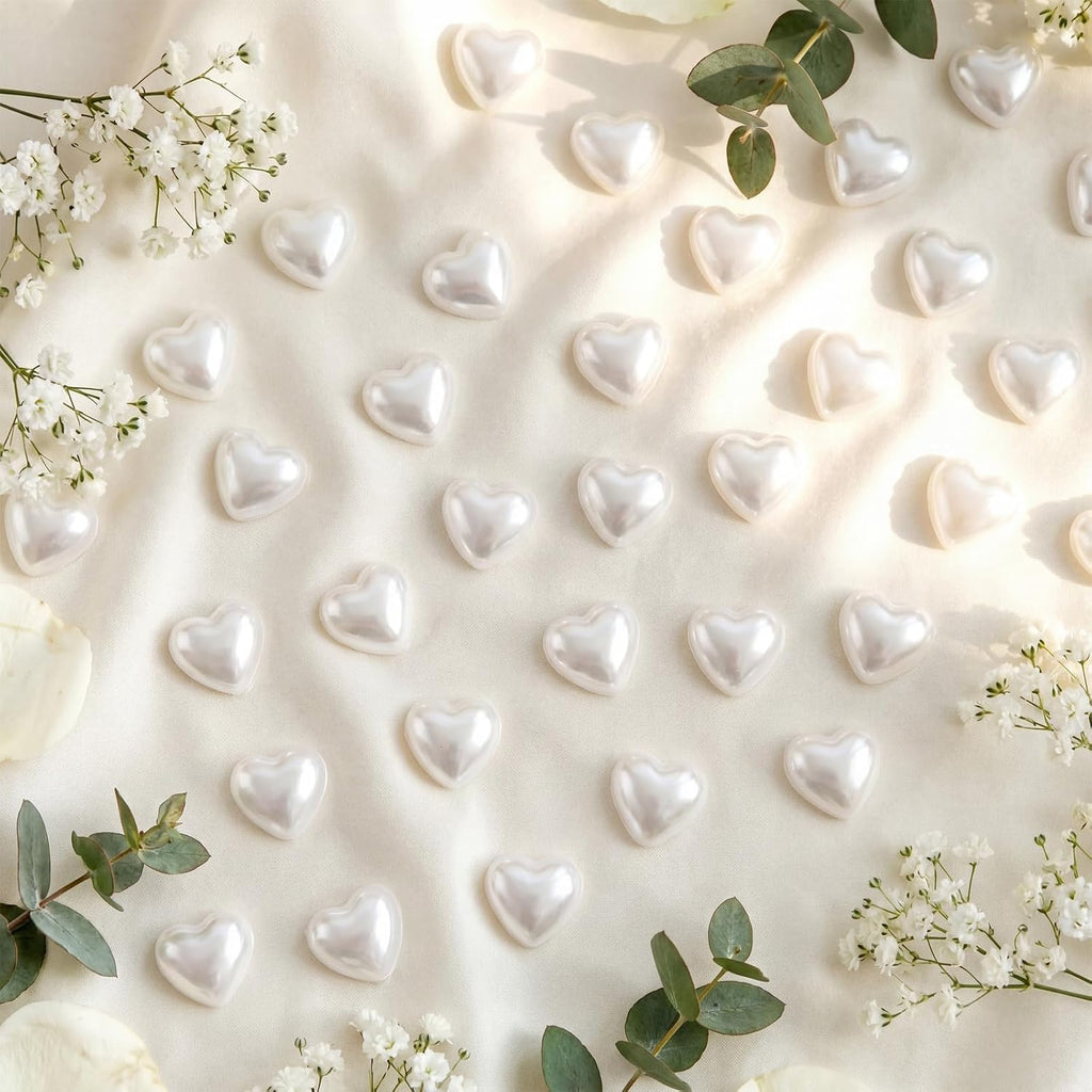 500 Pcs Pearl Solid Heart Table Scatter Confetti Mini Wedding