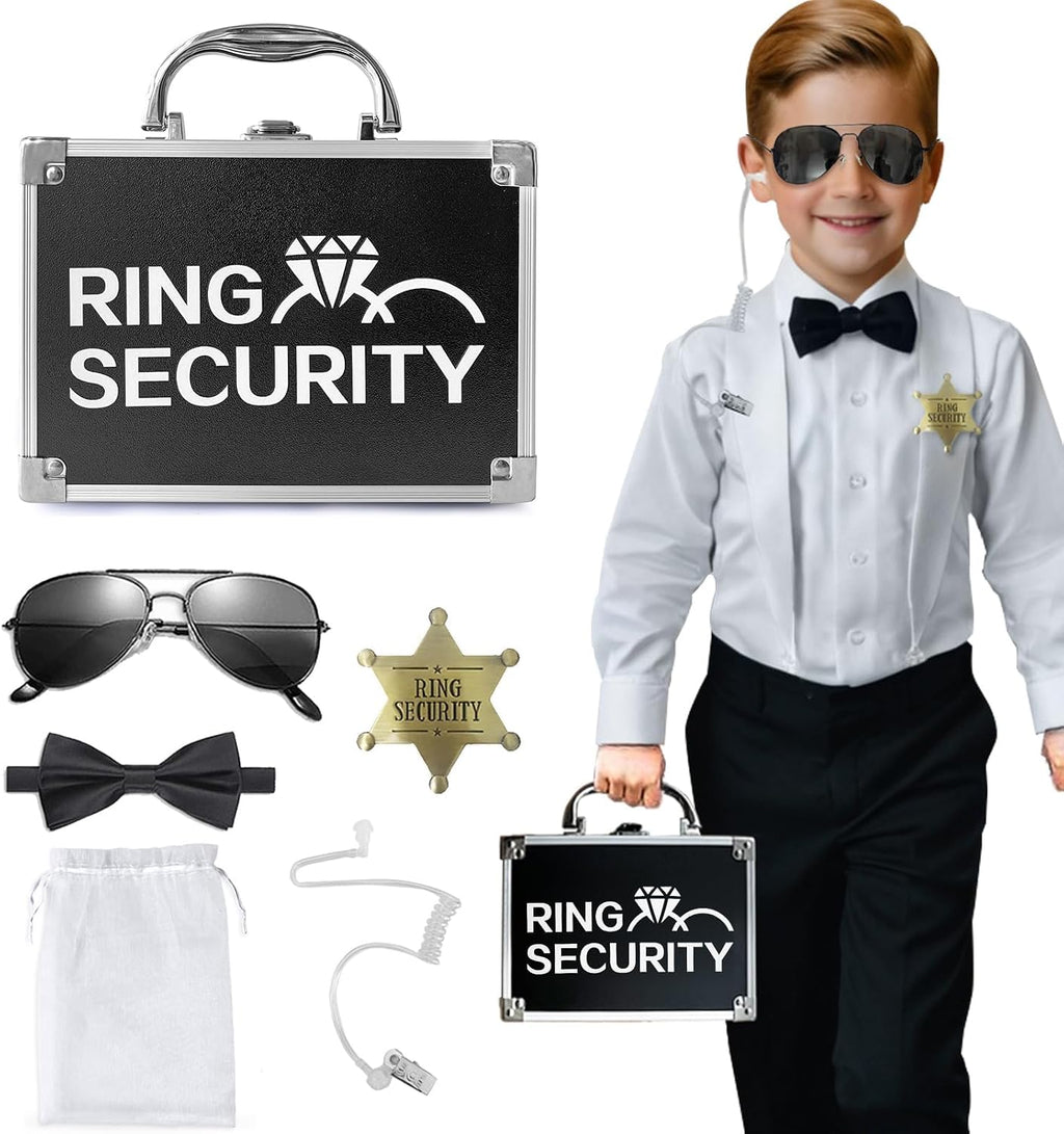 Wedding Ring Security Box for Young Boys, Portable Buckle Closured Security Briefcase with Padded Pillow Lining, Ring Bearer Gifts for Ceremony Proposal 7.9 x 5.5 x 3.5 inch (6pcs)