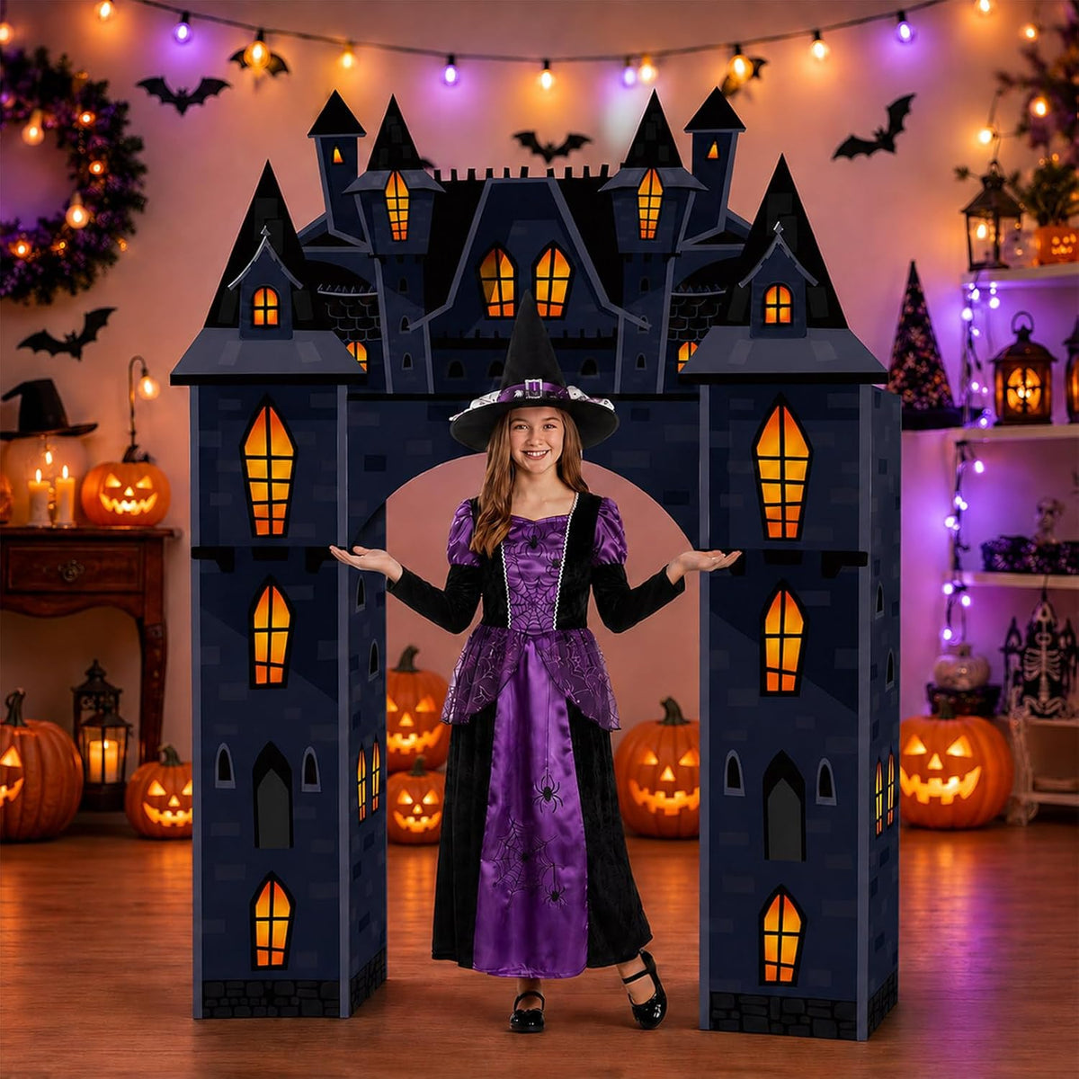 Pajean Halloween Castle Archway 68x52 Inch Haunted House Cardstock Doorway