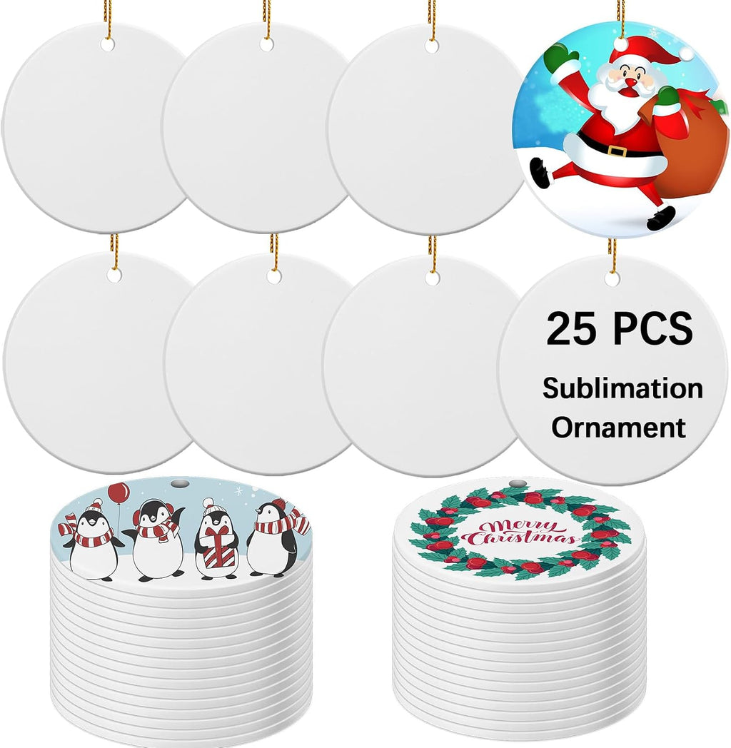 Chunful 72 Pcs DIY Christmas Wood Crafts to Paint 3D Unfinished Wooden Ornaments Christmas Hanging Cutouts Blank Hollow Wood Winter Snowflake House Holiday Wooden Slice for Xmas Tree Decorations