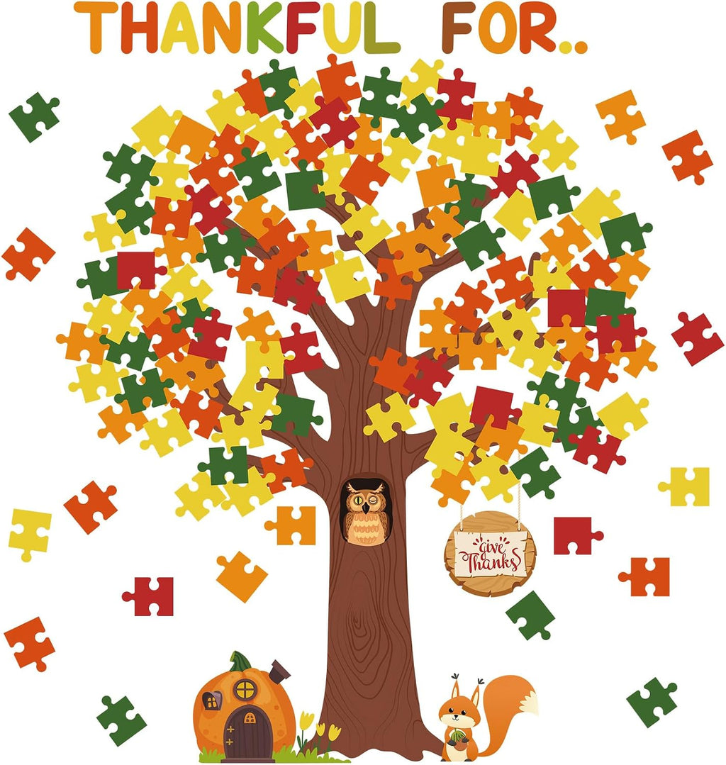 Pajean Fall Tree Bulletin Board Bright Color Appreciation Style Puzzle