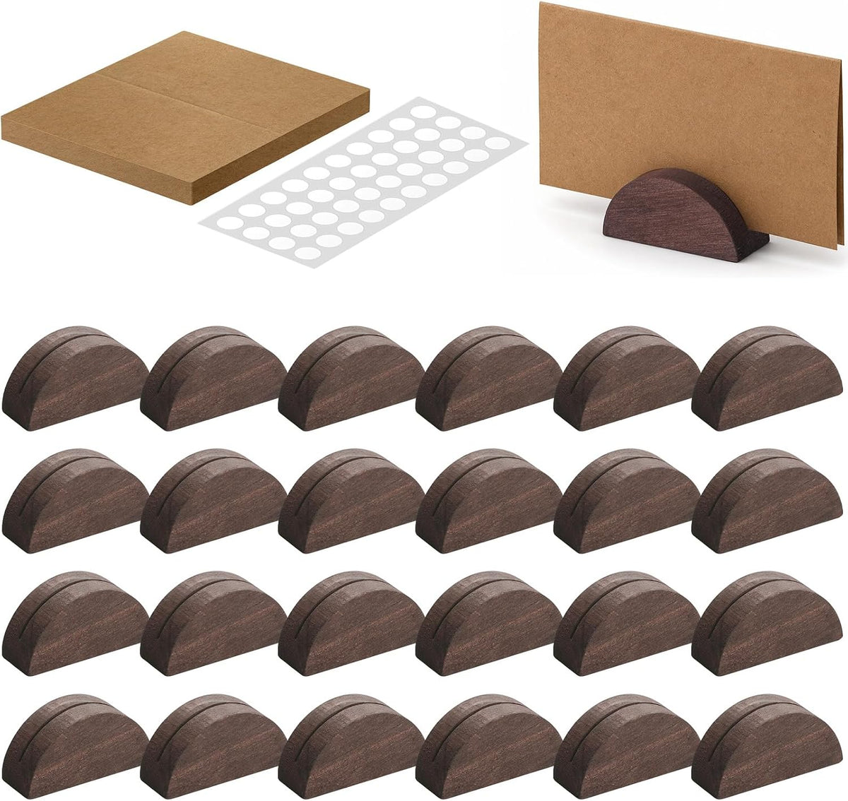 Uniclife 24 Pcs Wooden Place Card Holders for Table, Table Number Holders