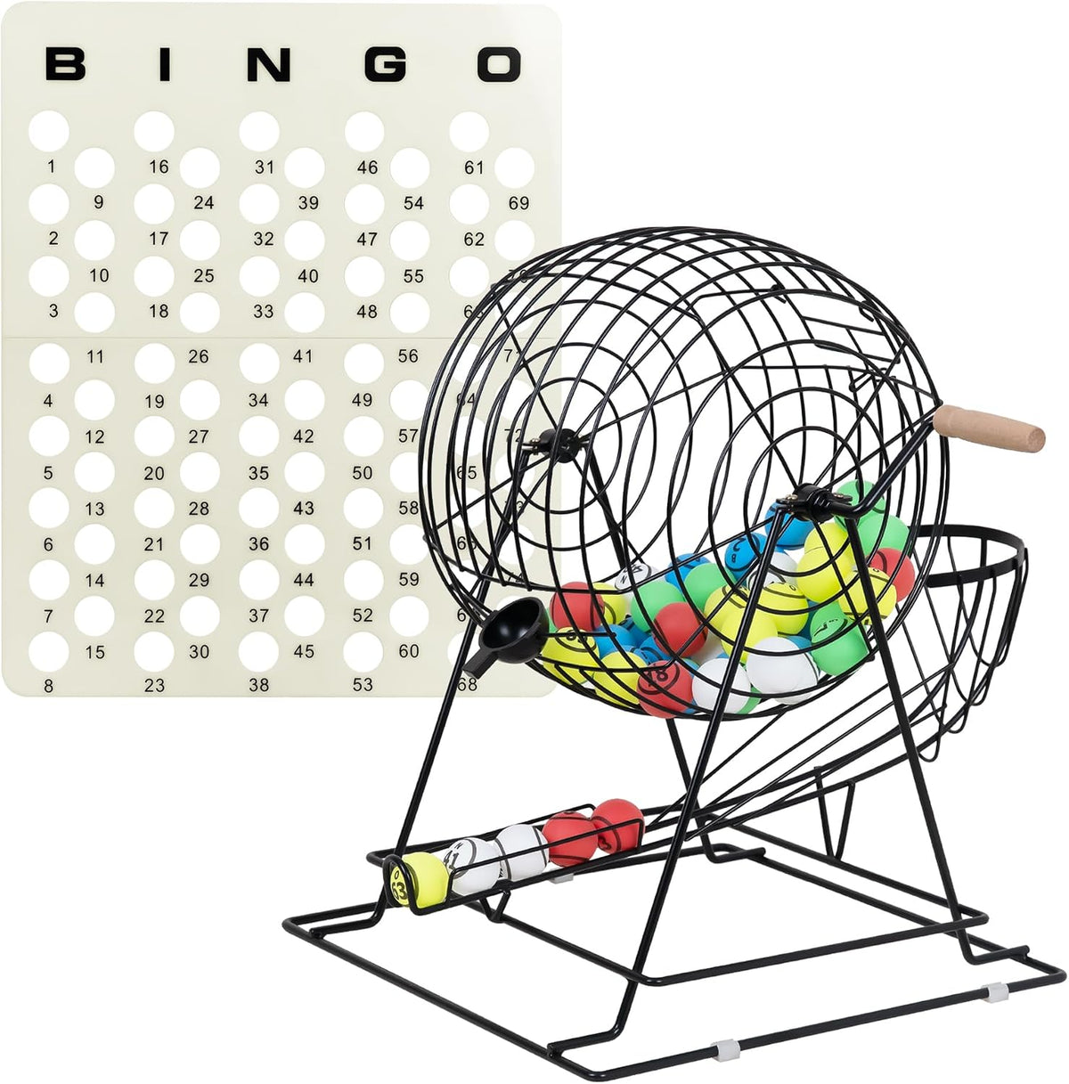 GSE Professional Bingo Game Set for Adults Large Groups, (Black Cage)