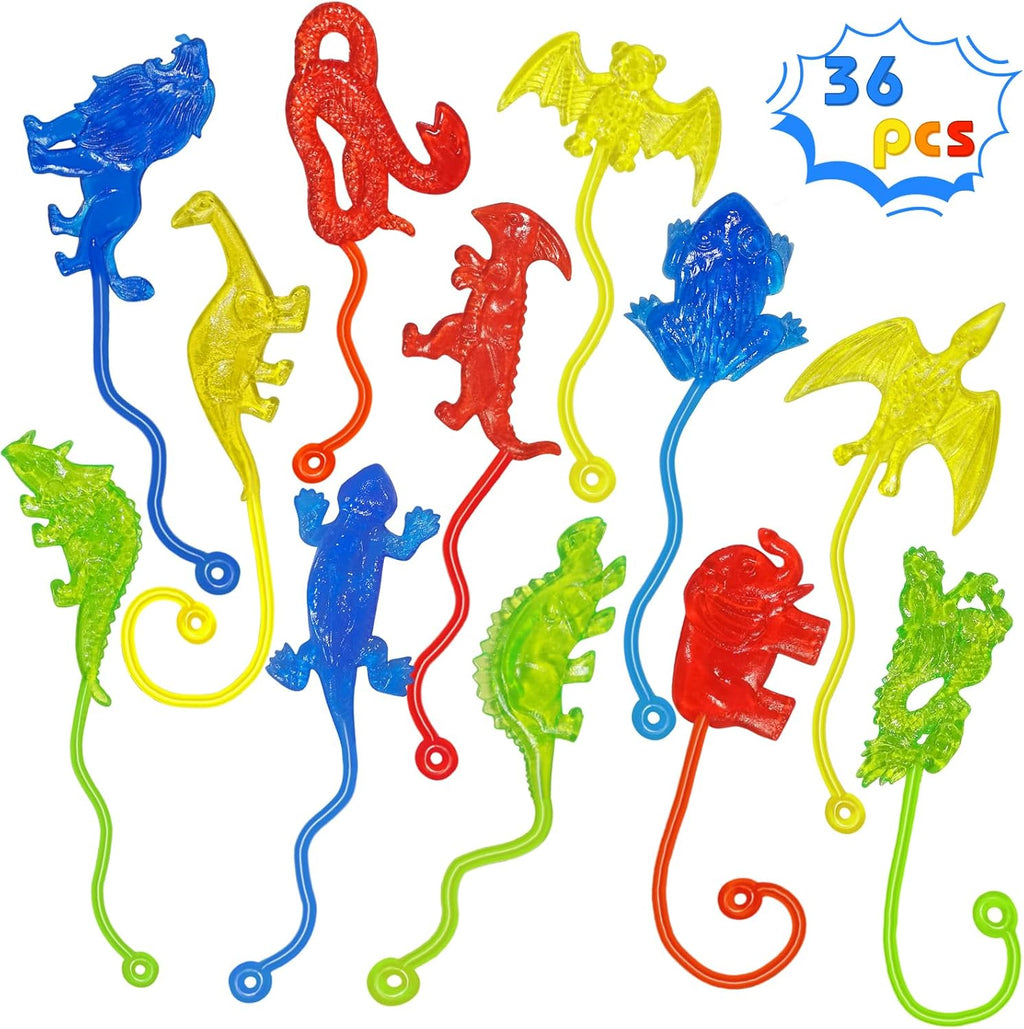 Sticky Hands Bulk 36 PCS Kids Party Favors Animal & Dinosaur Sticky Hand