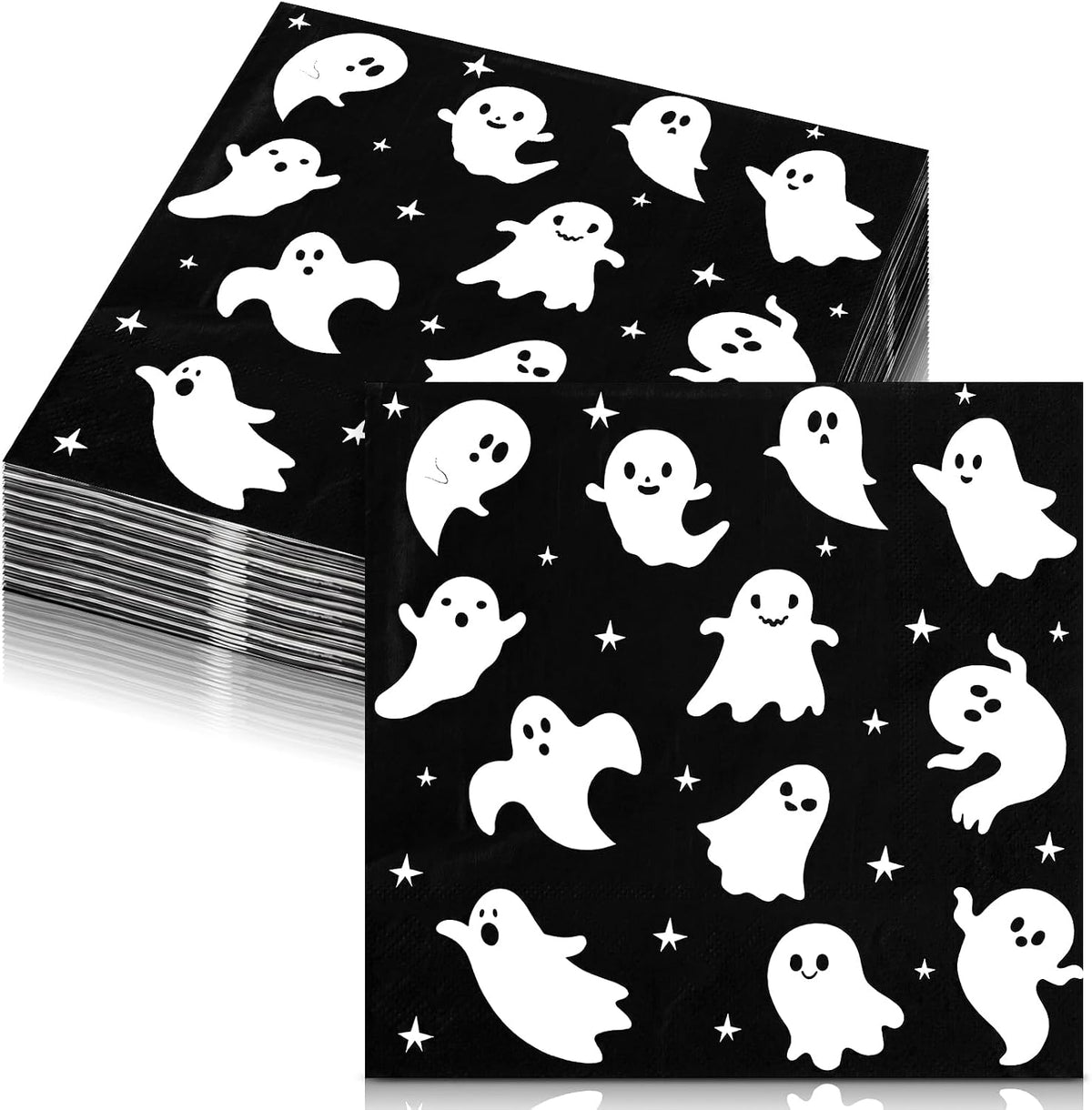MotiMind Halloween Paper Napkins for Party,50 Pcs,Ghost
