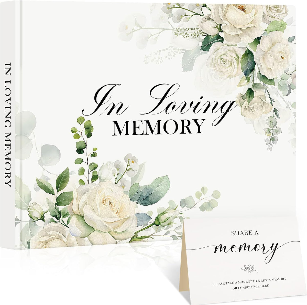 Patelai Funeral Guest Book with Pen, White Flower