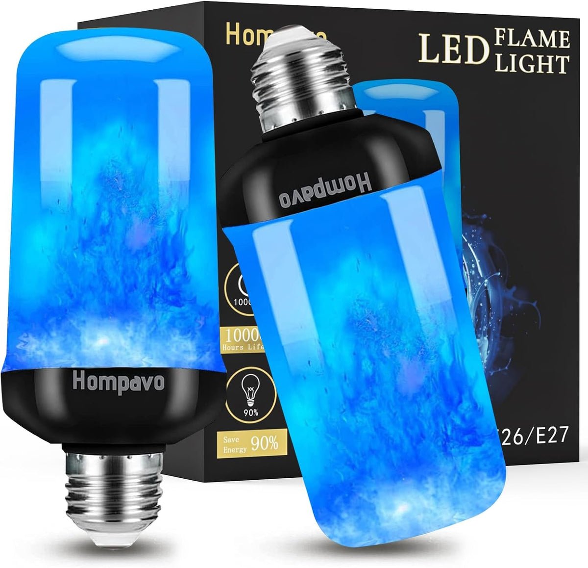 Hompavo 【Upgraded Flame Light Bulbs for Home Decor with Upside Down Effect