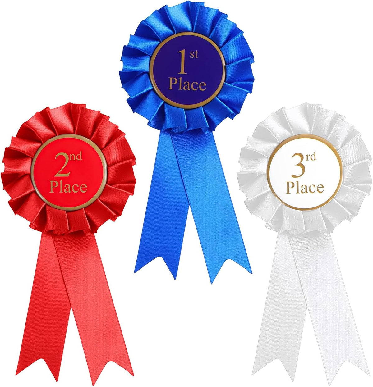 3 Pack Award Ribbons, Prize Ribbon, 1st 2nd 3rd Place Ribbons