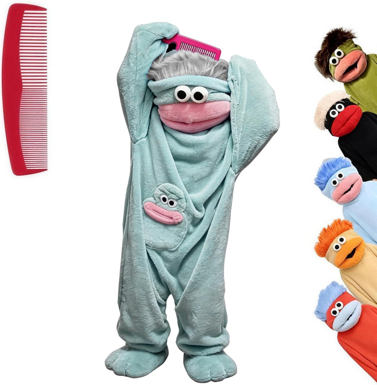 Big Mouth Monster Onesie Silly Monster Onesie Plush Onesie Pajamas Cozy Home Loungewear (No Shoes Included)