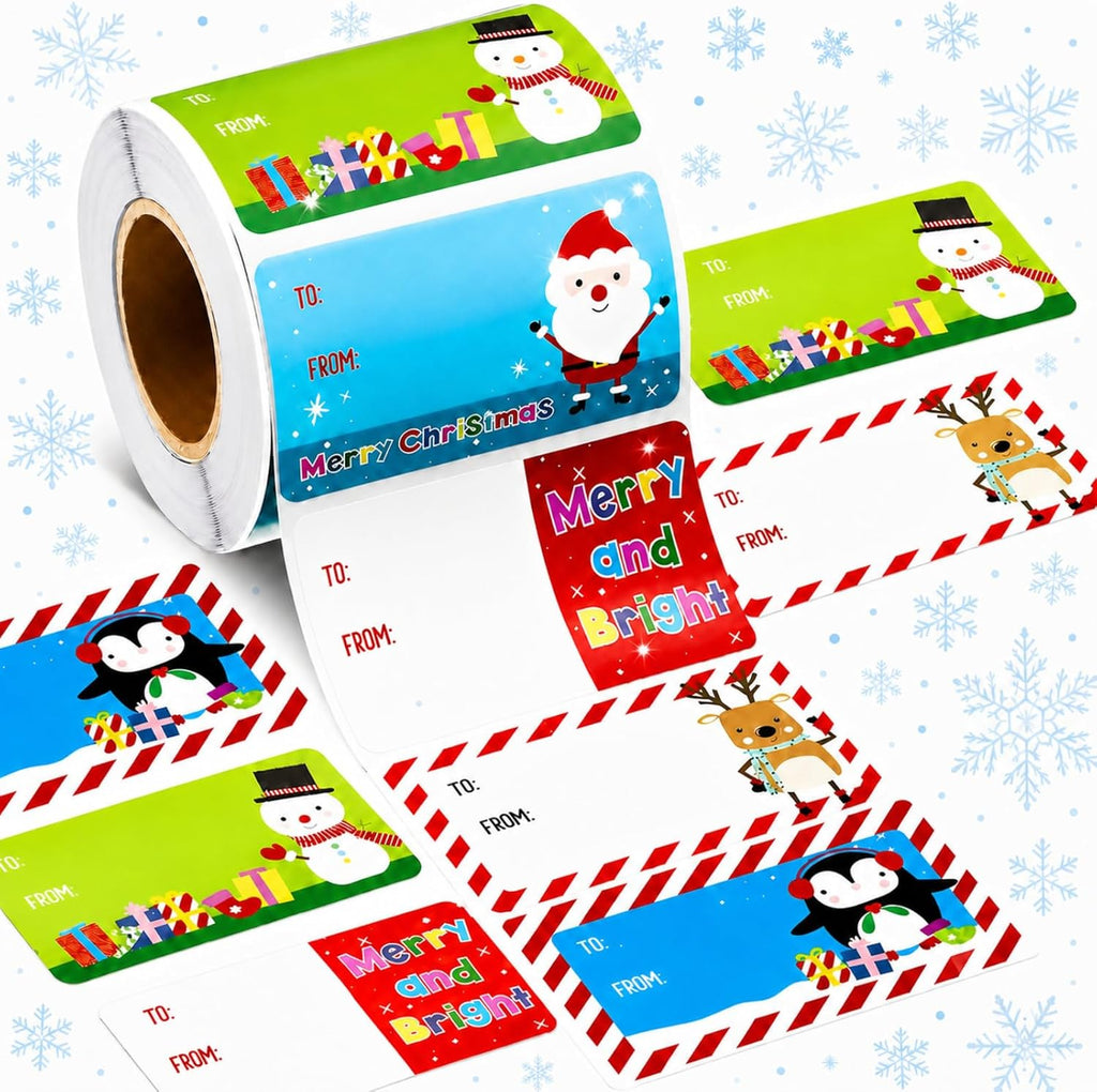 Outus 500 Pcs Christmas Gift Tags, Classic Style, 2.95 x 1.6 Inch