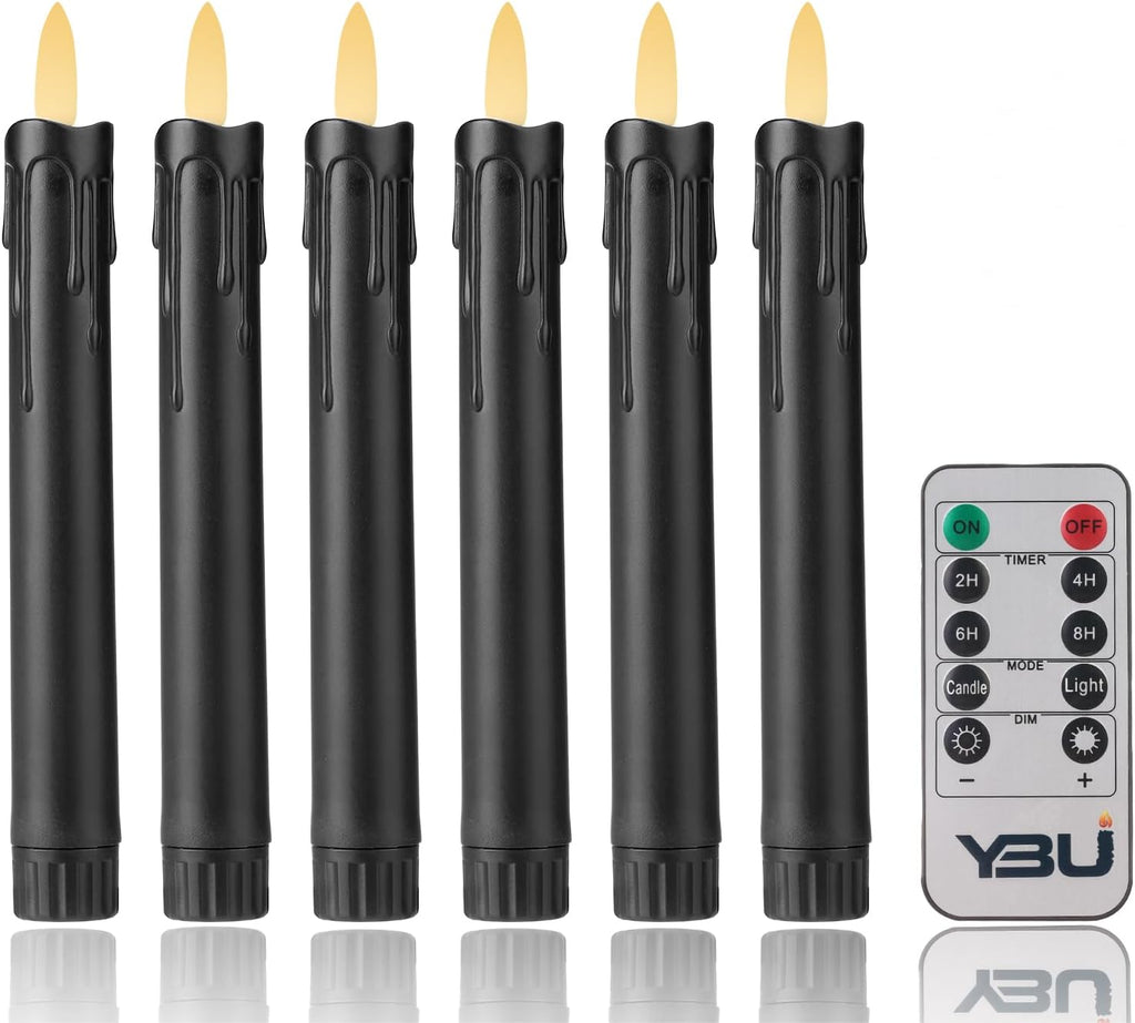Nimiko Flameless Candles with Remote, Battery Operated Flickering Flameless Candles, LED Candles with Timer 2/4/6/8H, Realistic Drop Wax flameless Candle Set of 9 (D3 x H 3" 4" 5" 6" 7") (Ivory)