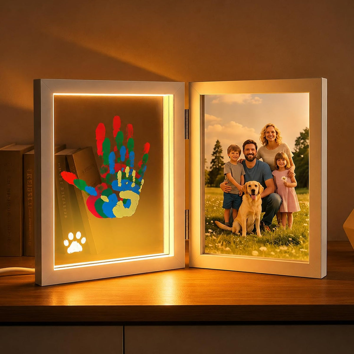 Sortnic Family Handprint Kit with Light for 4, DIY Baby First Halloween