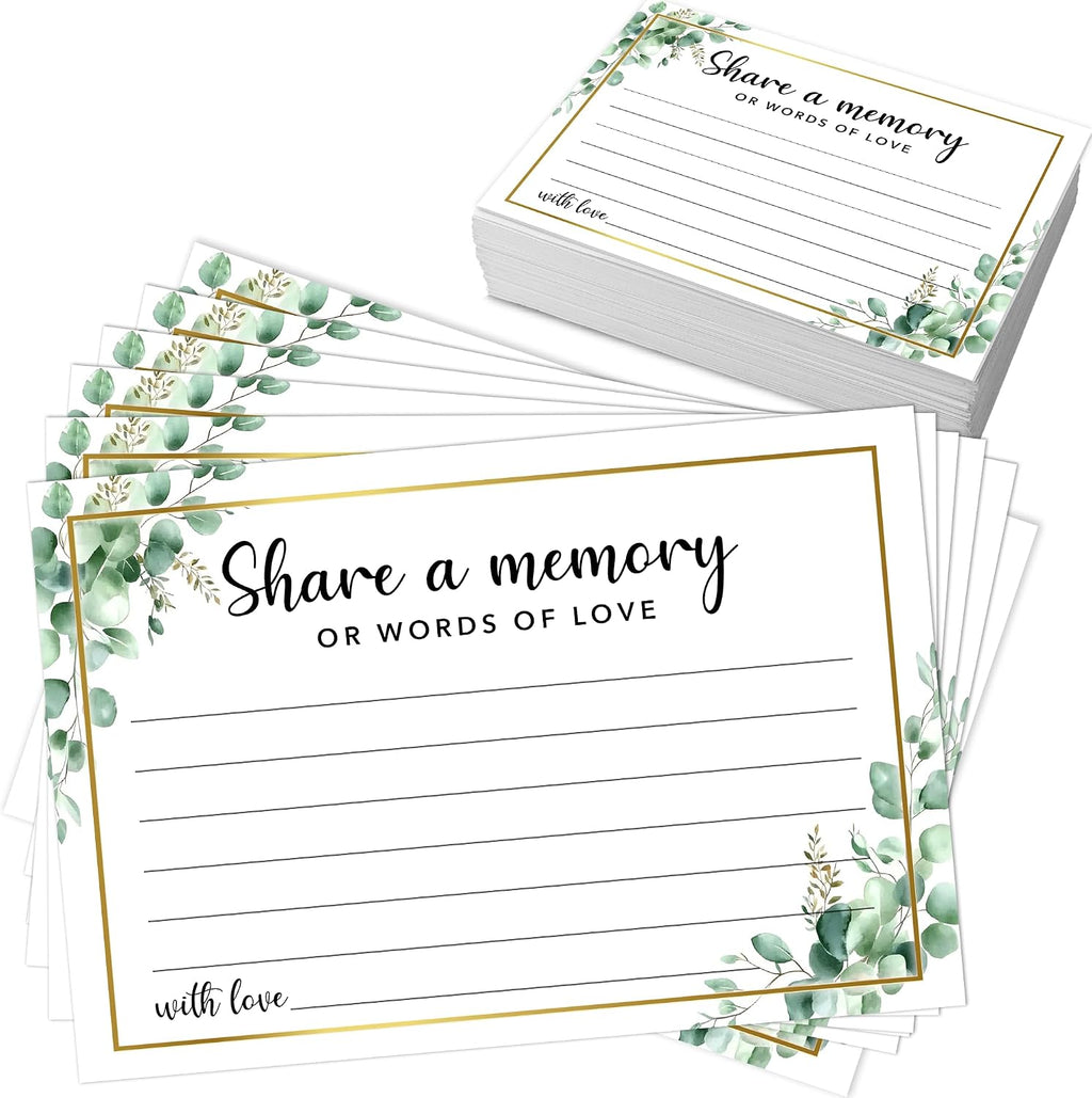 Share A Memory Cards for Celebration Of Life - Set of 50 Memorial Cards for Weddings, Anniversaries, Memorials, Funerals, Birthdays, Graduation, Retirement, Going Away -A06