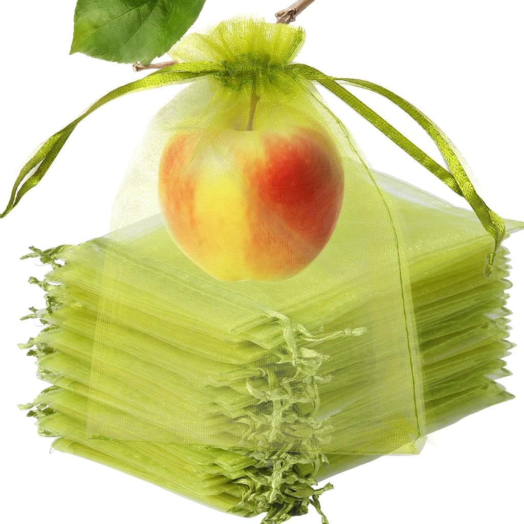 Green Organza Bags 4x6 Mesh Bags Drawstring for Jewelry Favor Gifts Pouch