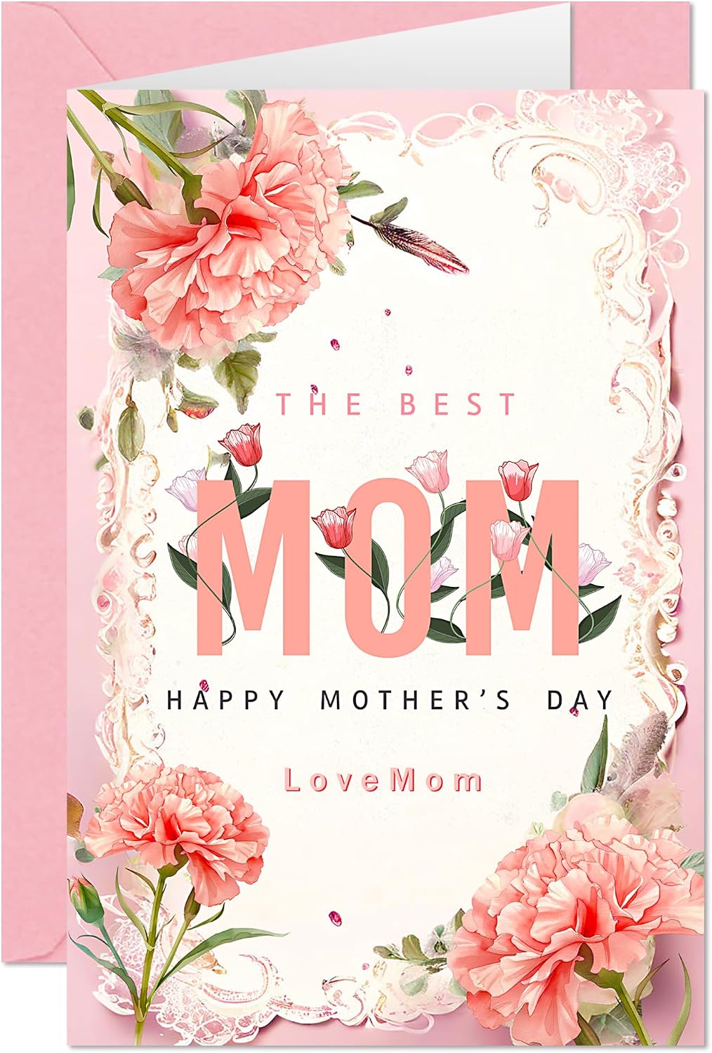 HSHFAMIIY Mothers Day Gifts - Mothers Day Card, Funny Mother Day Cards with Envelope and Stickers, Mothers Day Crafts Basket Gift Bags for Mom Wife