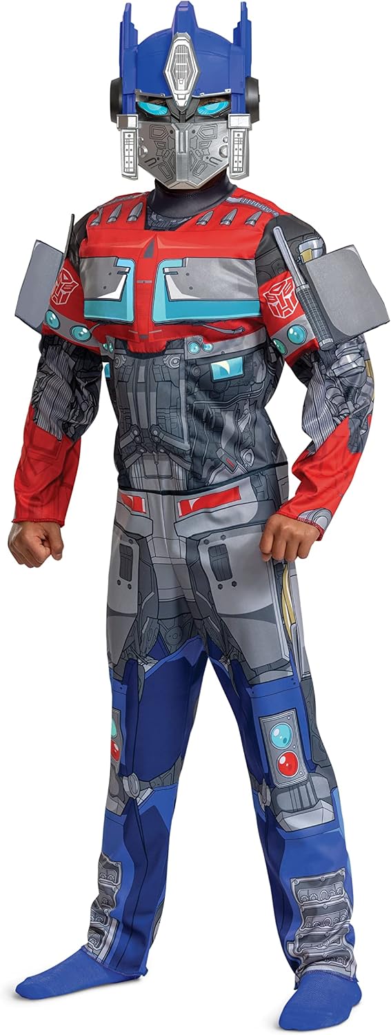 Disguise Optimus Prime Muscle Costume, Official Transformers Rise of the Beasts Costume and Mask, X-Small (3T-4T)