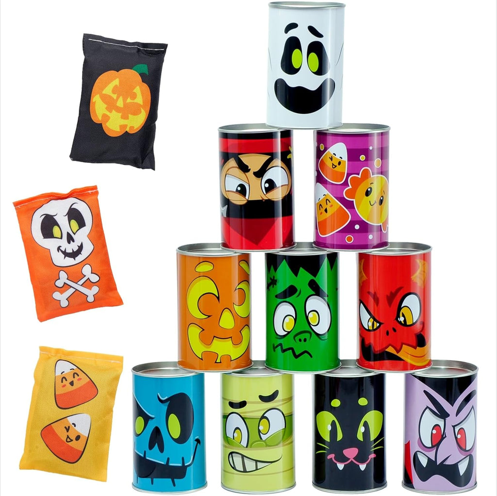 JOYIN 13 Pcs Halloween Carnival Can Bean Bag Toss Games for Kids & Adults Trick or Treat Decoration, Home Decor Party Favors Supplies, Homeschooling Backyard Game
