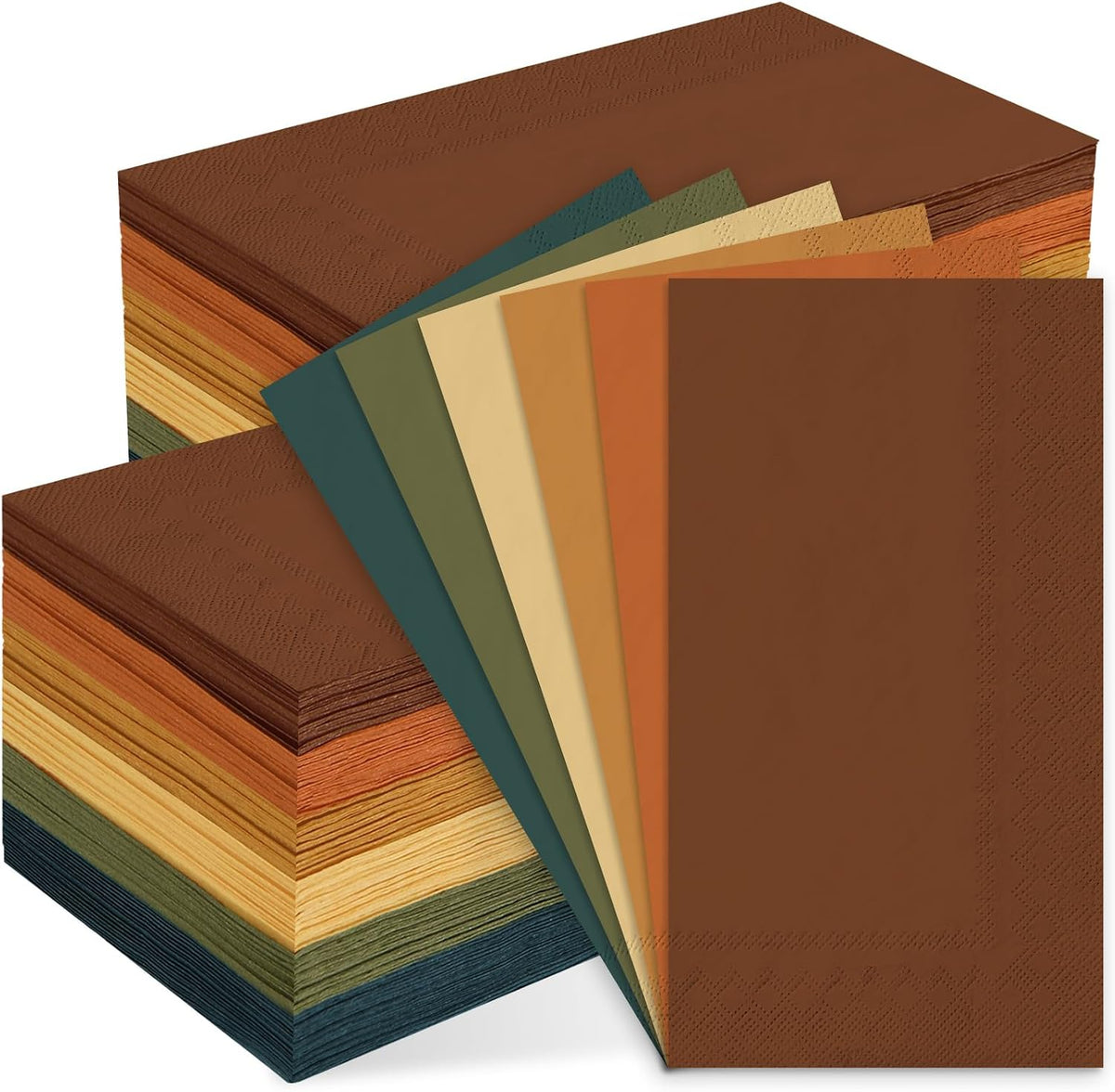 Whaline 120Pcs Fall Guest Napkins 6 Autumn Colors Disposable Napkin Multi-Color Paper Dinner Hand Towels for Fall Harvest Thanksgiving Tableware Supplies