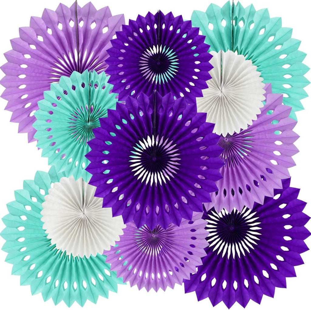 BEISHIDA Honeycomb Round Paper Fan Lavender Purple Hanging Party Decoration