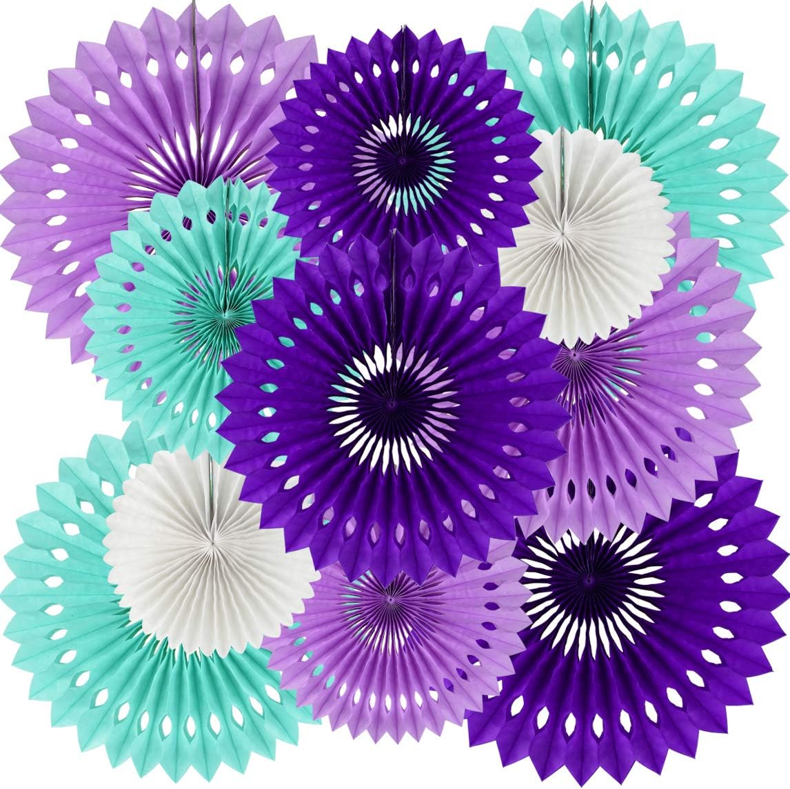 BEISHIDA Honeycomb Round Paper Fan Lavender Purple Hanging Party Decoration