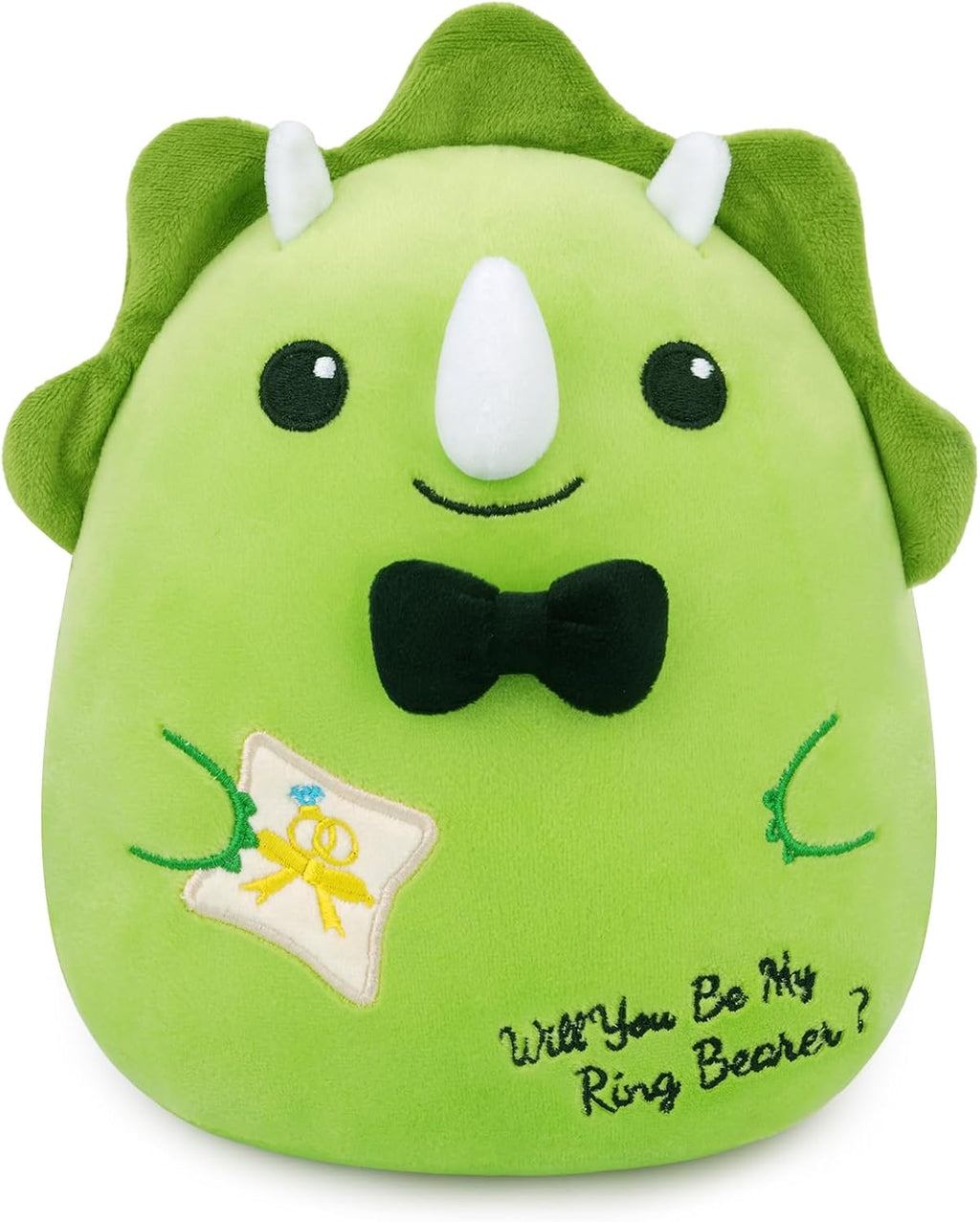 Ring Bearer Triceratops Stuffed Animal - Will You Be My Ring Bearer