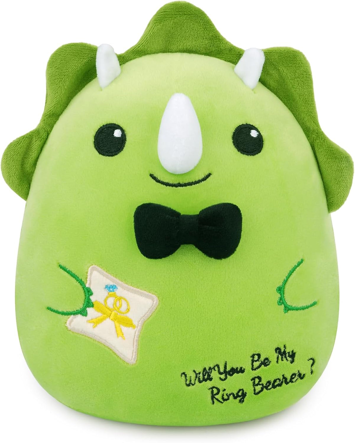Ring Bearer Triceratops Stuffed Animal - Will You Be My Ring Bearer
