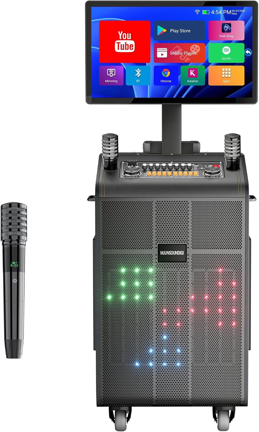 Smart Karaoke Machine with 23.8 Inch Touch Screen 2000W Peak Power