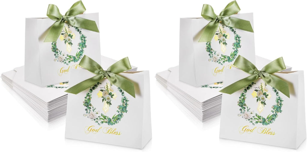 Colarr 36 Pieces First Communion Gift Bags Religious Baptism God Bless Paper Gift Party Favor Goodie Treat Candy Bags for Boys and Girls Christenings Easter Weddings Holiday Party Supplies (Pack of 2)
