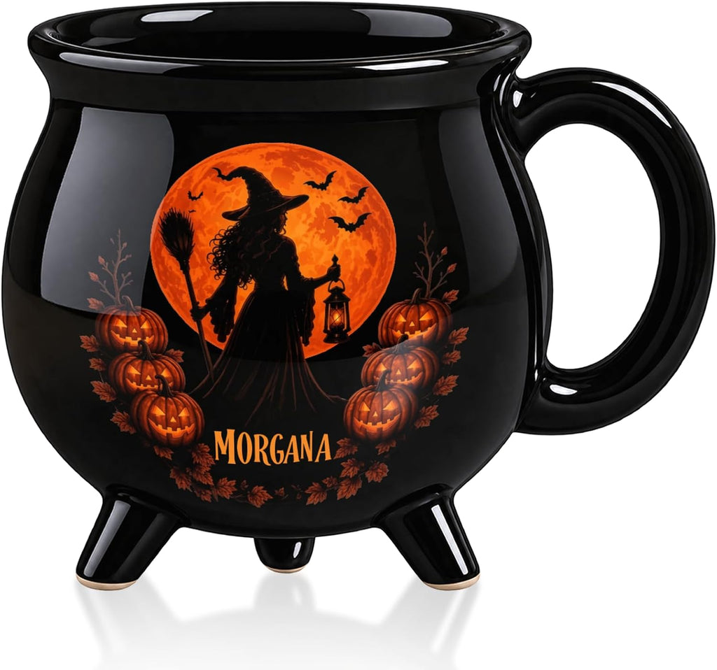 Fuutreo 24 Pcs Halloween Treat Bags with Handle, Pumpkin Witch Cauldron