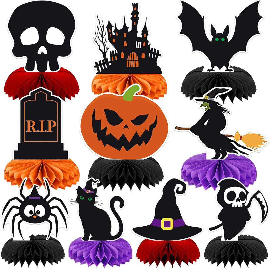 Halloween Table Decorations, 10Pcs Spooky Honeycomb Centerpieces