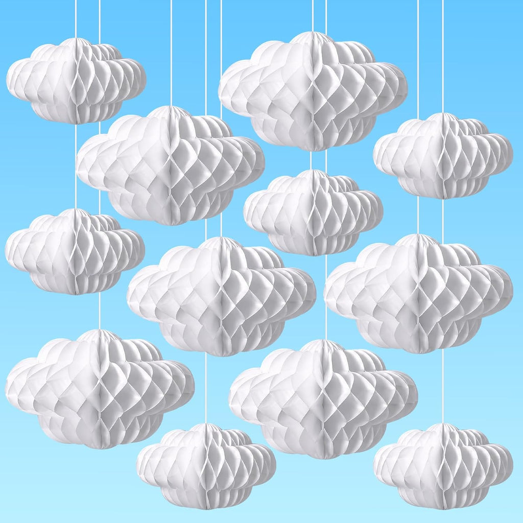 3D Cloud Honeycomb Ball Decorations, 12 Pcs