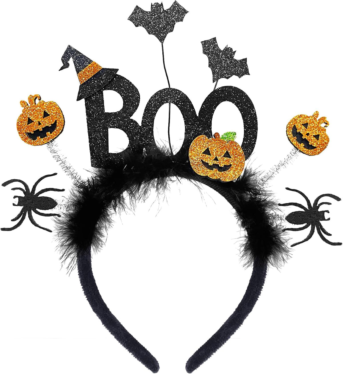 Cute Halloween Headband BOO Ghost Headband Sparkling Halloween Headbands for Halloween Costume