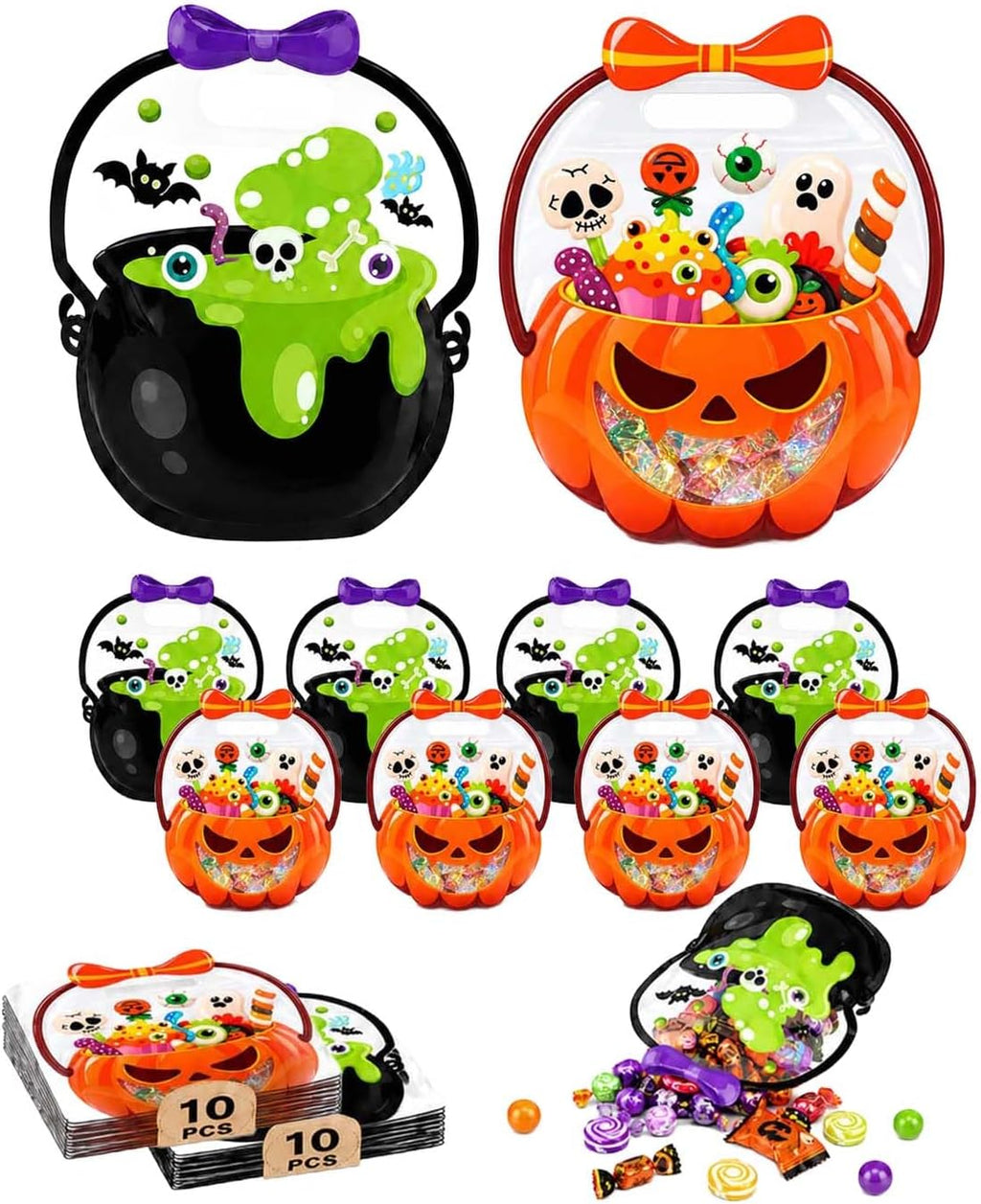 Hosuly 24 Pcs Thanksgiving Tote Bags Fall Pumpkin Gift Bags Bulk