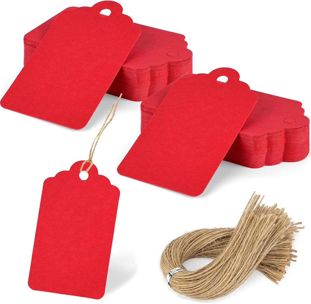 SallyFashion 120PCS Red Gift Tags with String