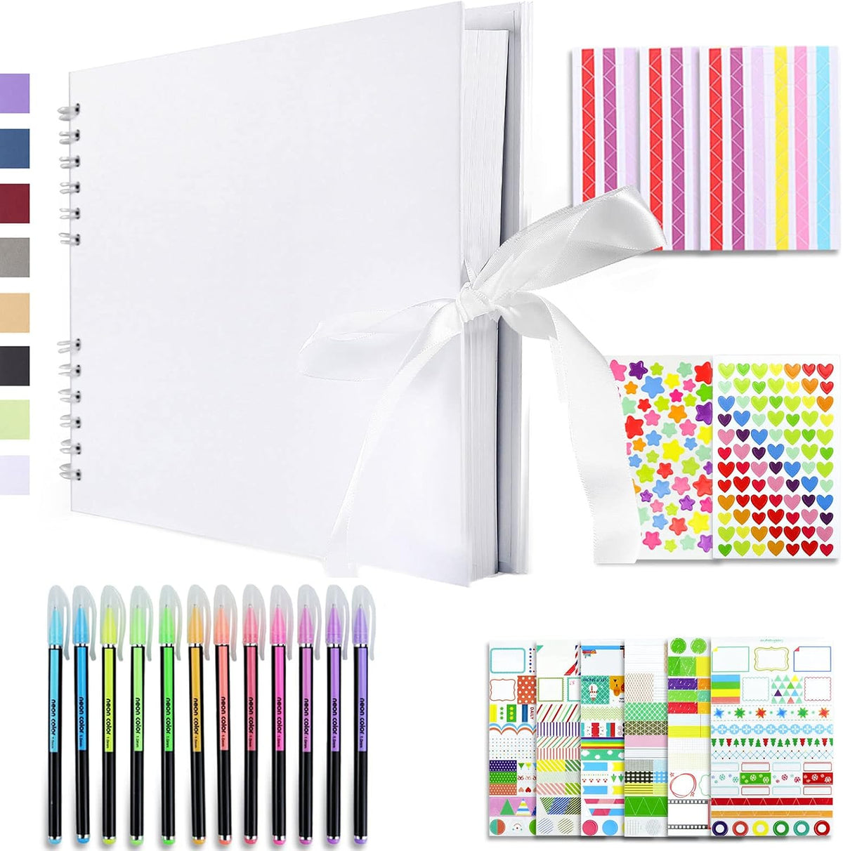 Vienrose Scrapbook Album 80 Pages 11x8 Inch Black