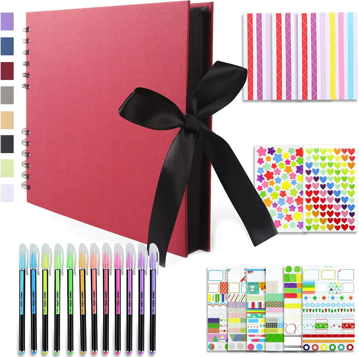 Vienrose Scrapbook Album 80 Pages 11x8 Inch Black