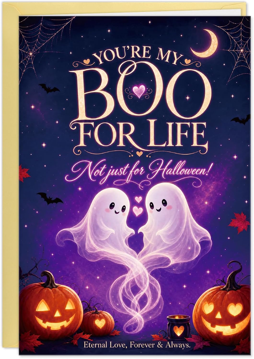 FLYAB Romantic Halloween Card for Boyfriend & Girlfriend - You’re My Boo