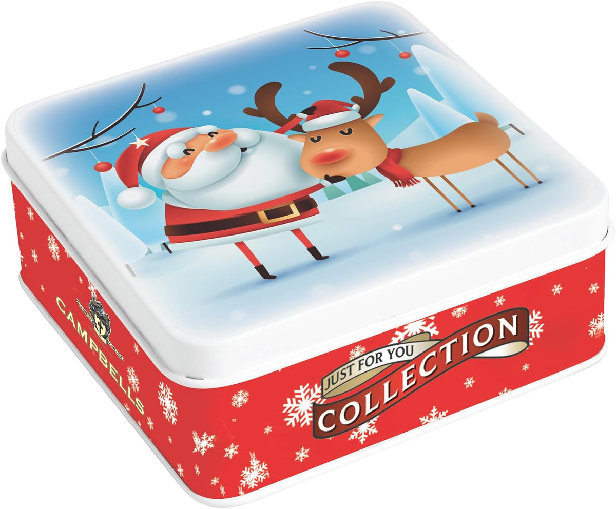 Campbells Shortbread Fingers Christmas Cookies Tin 3.2 Oz (90g) - Santa & Rudolph Food Gift Tin, Pure Butter Scottish Shortbread Cookies from Scotland, British Holiday Biscuits, Scottish Treats