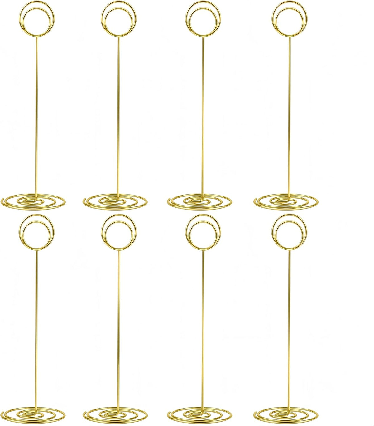 Radezon 20 Pack 8.75 inch Tall Table Number Holders Place Card Holder Table Picture Holder Wire Photo Holder Clips Picture Memo Note Photo Stand (Gold)