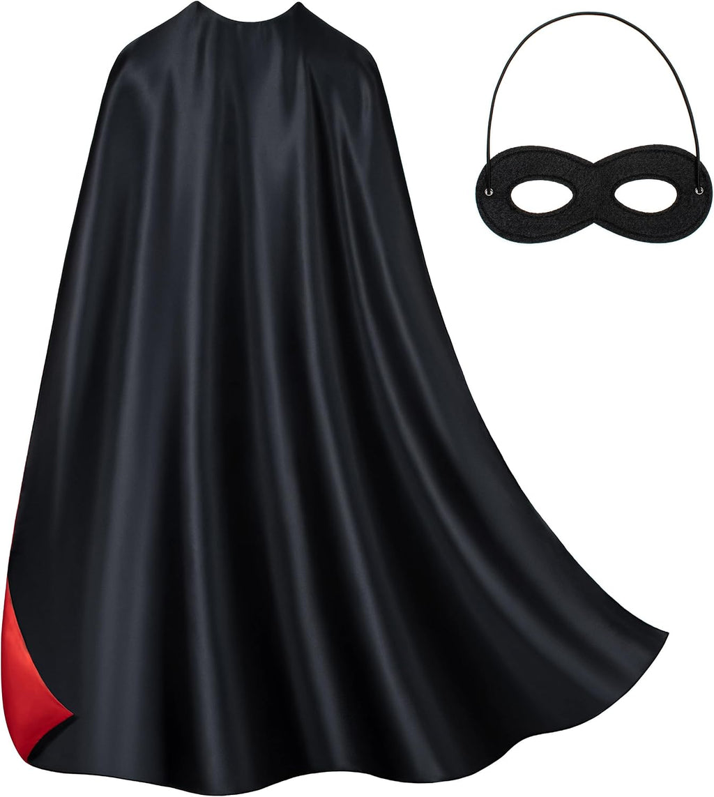 Adult Superhero Cape & Mask Set - Double-Sided Super Hero Capes and Masks for Men Women Dress-Up Parties
