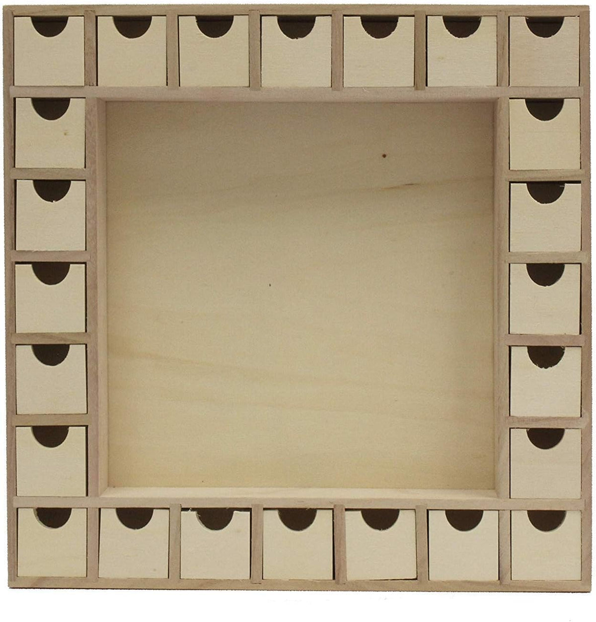 Creative Hobbies 13 Inch Christmas Advent Calendar Shadow Box - Pre Assembled with Removable Drawers - Unfinished Wood Ready to Decorate and Personalize - For DIY, Gifts & Crafts