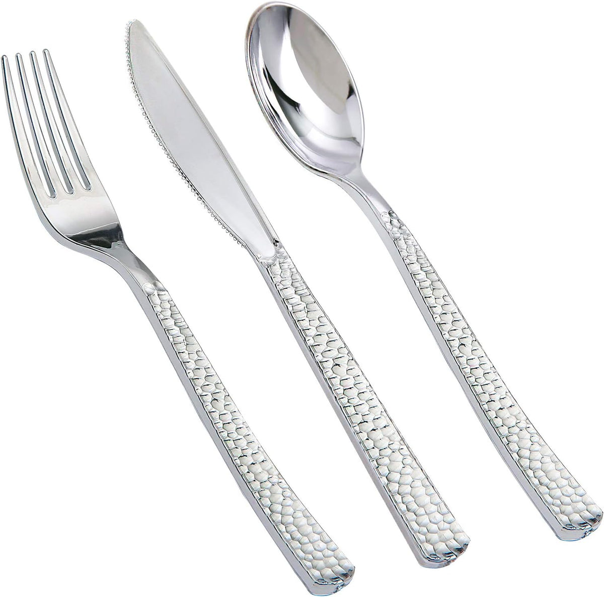 Set of 24 Heavy Duty Disposable Plastic Serving Utensils! 10” Spoons and Forks and 6-1/2” Tongs! Clear Serving Sets Perfect for Parties, Events, BBQ's and More! (24, Spoons-Forks-Tongs)