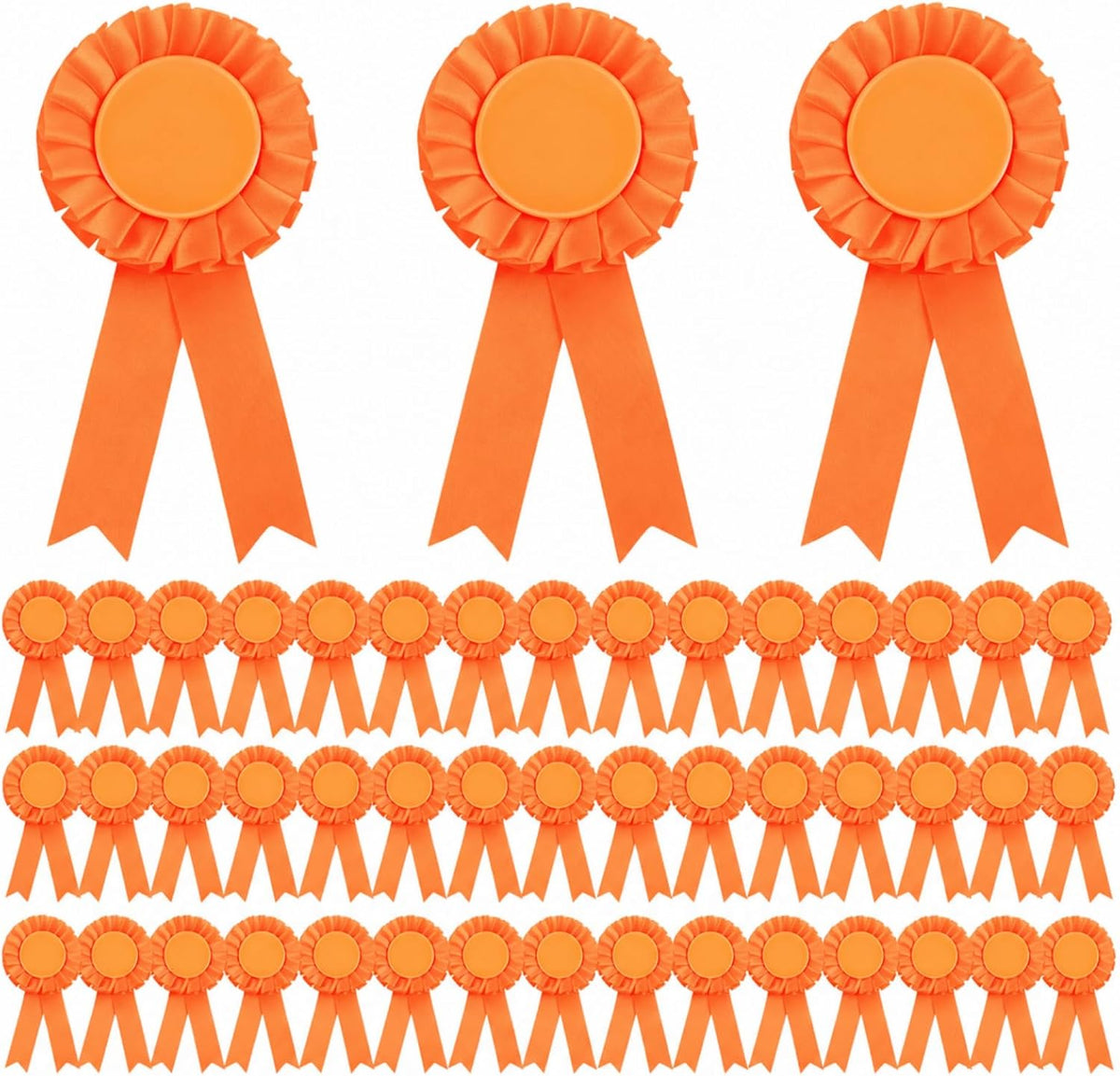 Hanaive 60 Pcs Blank Award Ribbons, Rosettes for 1st 2nd 3rd Place, Orange