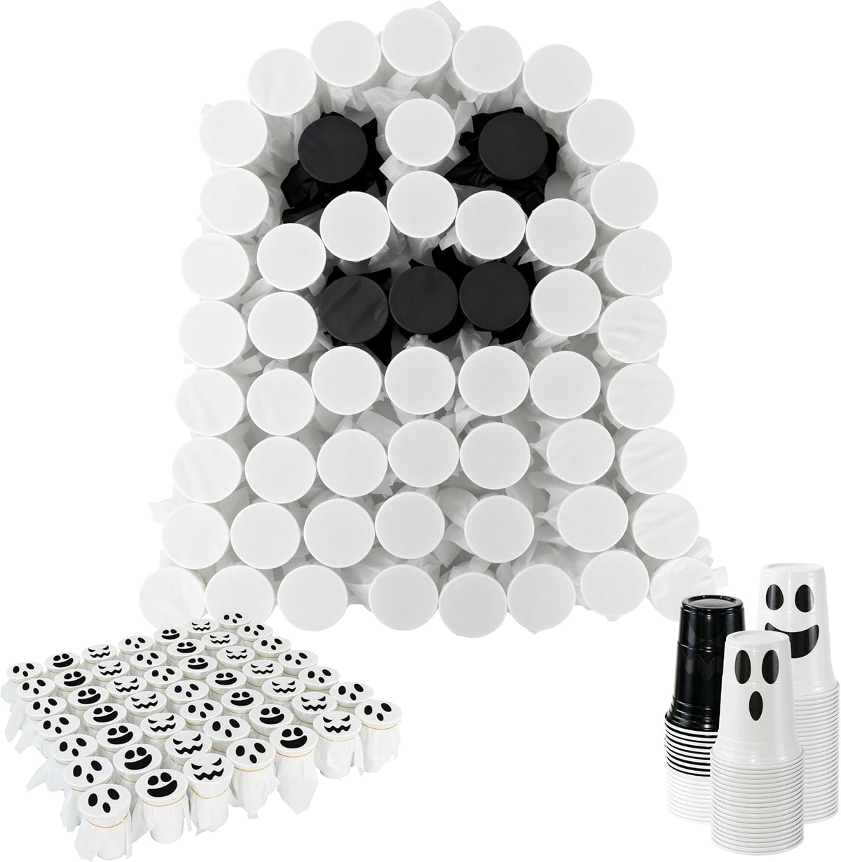 RISICULIS 50 Pcs Halloween Ghost Punch Game Set, DIY Prizes Party Supplies