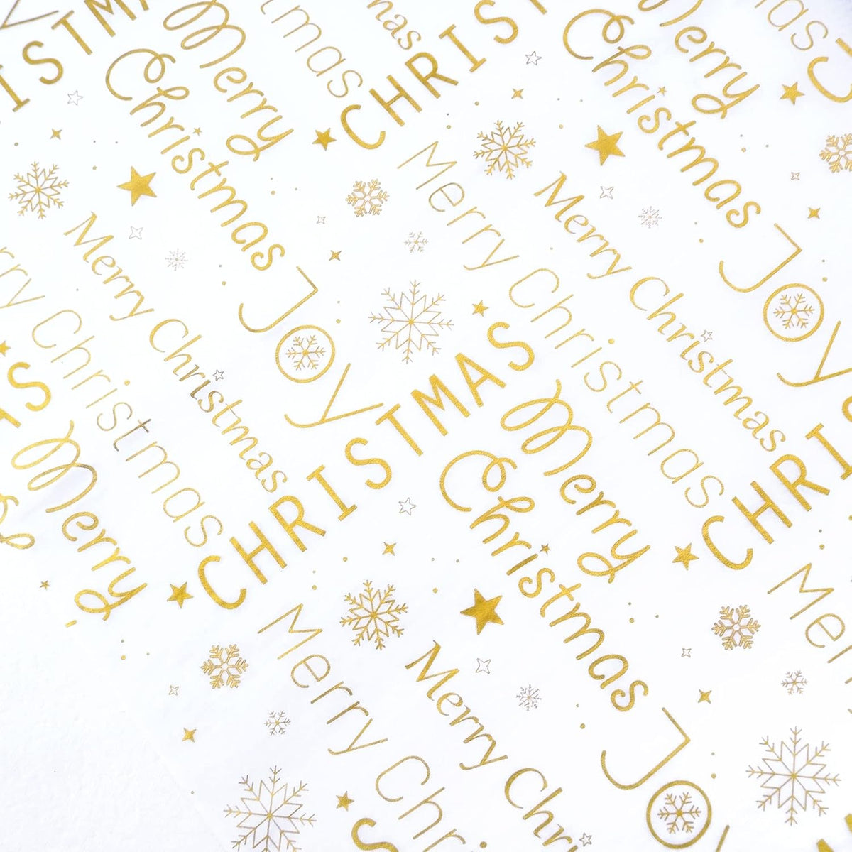 MR FIVE 60 Sheets White with Gold Merry Christmas Tissue Paper Bulk,20" x 14",Gold Christmas Tissue Paper for Gift Bags,Xmas Party